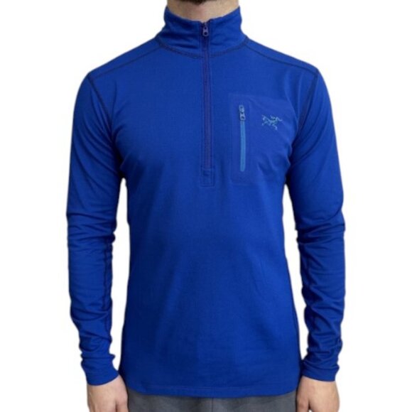 Arc'teryx blue high neck lightweight quarter zip jacket size M - Picture 1 of 8